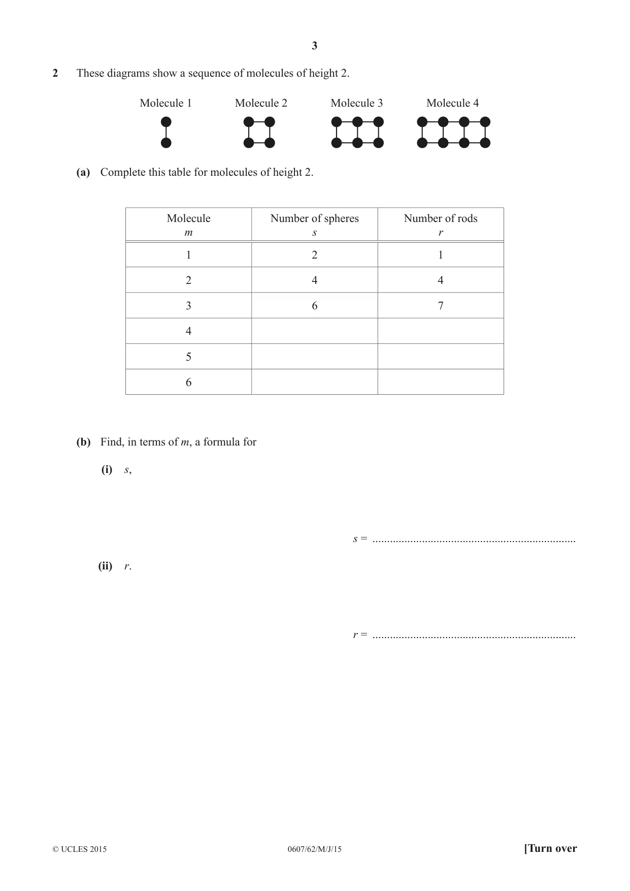 Cambridge IGCSE Mathematics - International 0607 2015 May/June Paper 6 · Variant 2 question paper, page 3 of 12