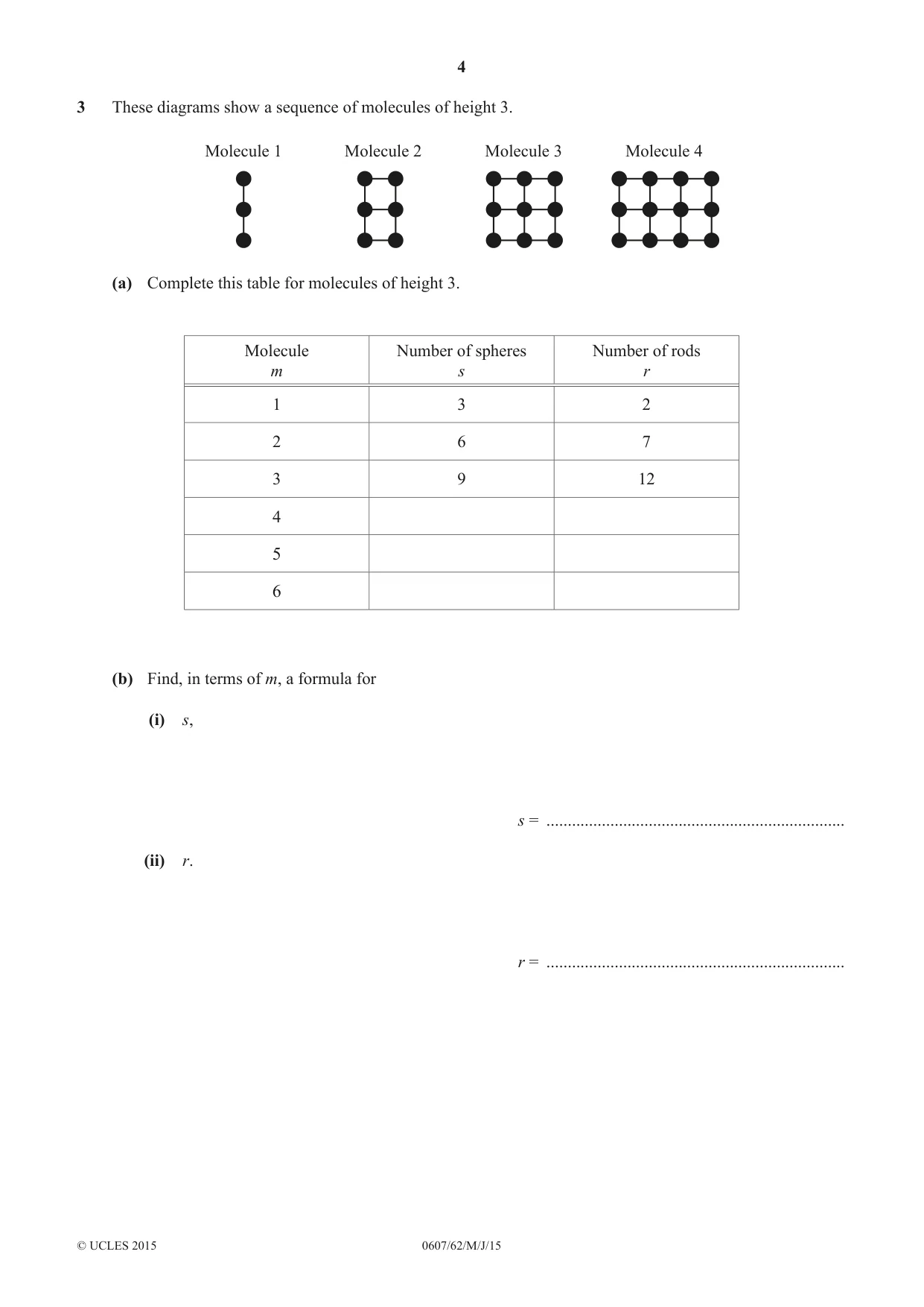 Cambridge IGCSE Mathematics - International 0607 2015 May/June Paper 6 · Variant 2 question paper, page 4 of 12