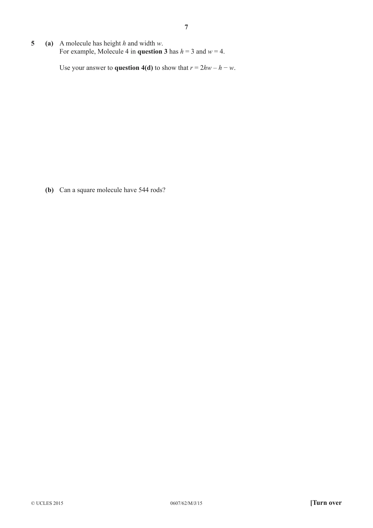 Cambridge IGCSE Mathematics - International 0607 2015 May/June Paper 6 · Variant 2 question paper, page 7 of 12