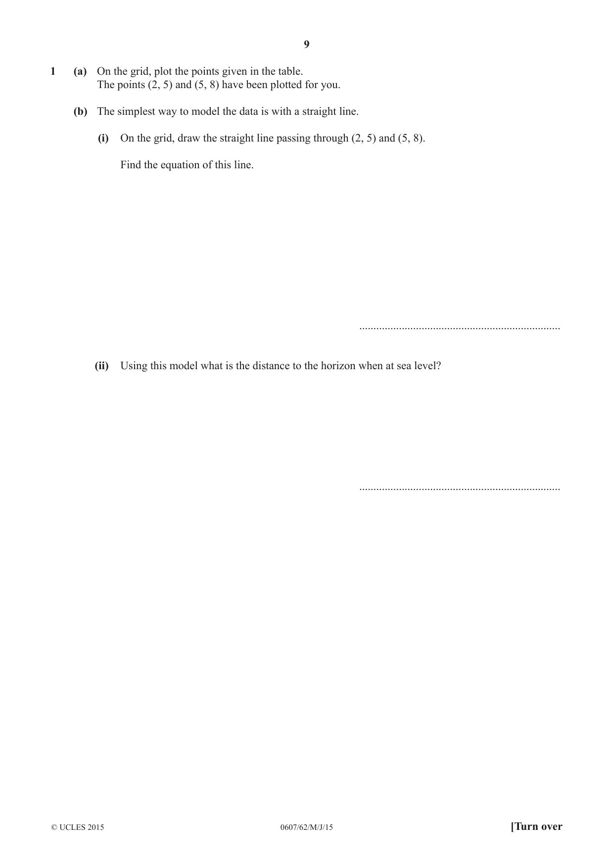 Cambridge IGCSE Mathematics - International 0607 2015 May/June Paper 6 · Variant 2 question paper, page 9 of 12