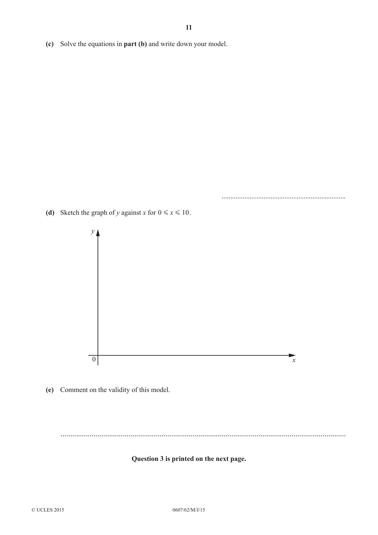 Cambridge IGCSE Mathematics - International 0607 2015 May/June Paper 6 · Variant 2 question paper, page 11 of 12