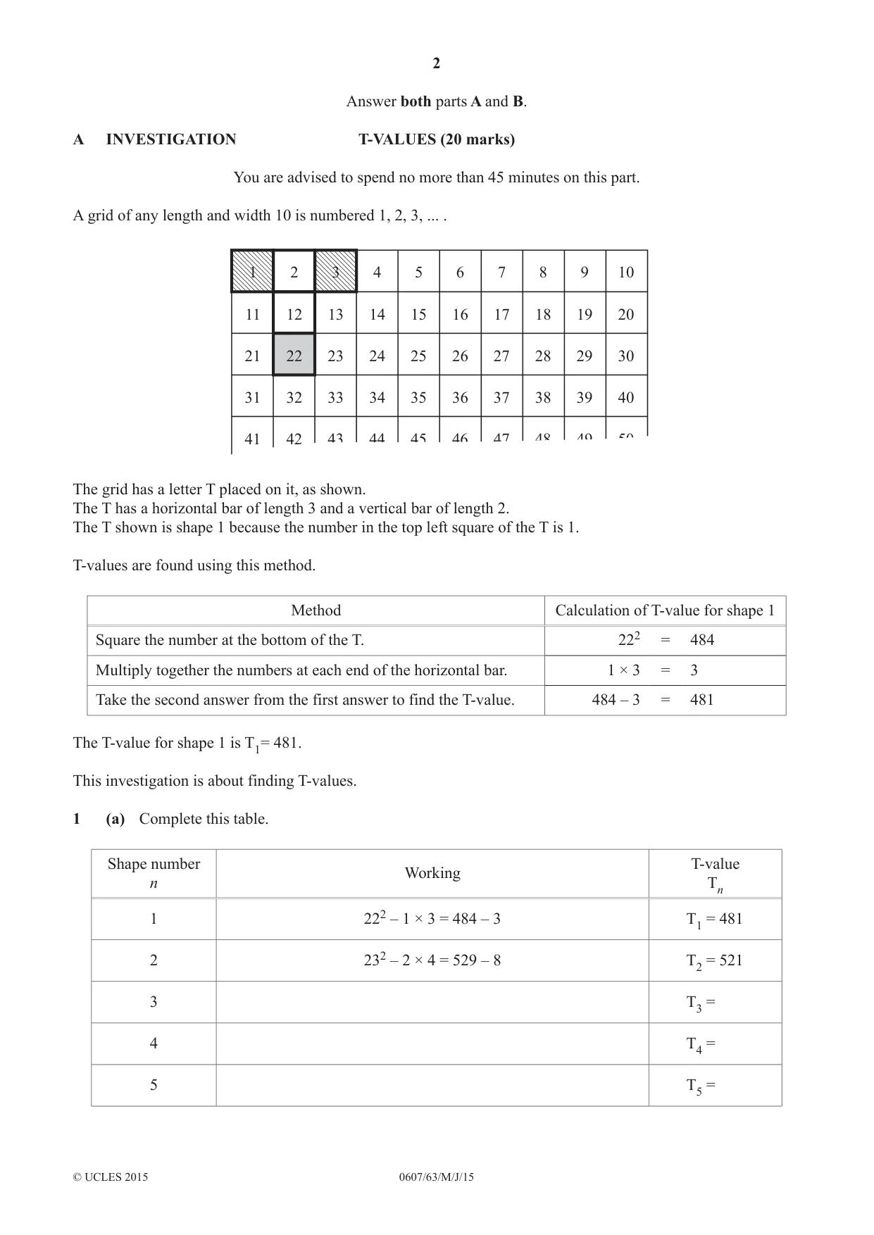 Cambridge IGCSE Mathematics - International 0607 2015 May/June Paper 6 · Variant 3 question paper, page 2 of 12