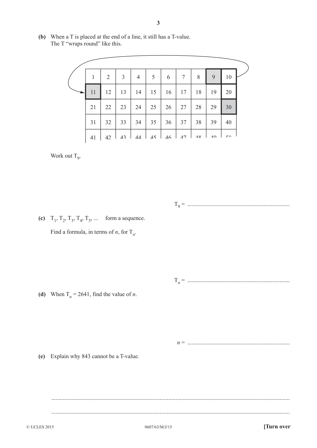 Cambridge IGCSE Mathematics - International 0607 2015 May/June Paper 6 · Variant 3 question paper, page 3 of 12