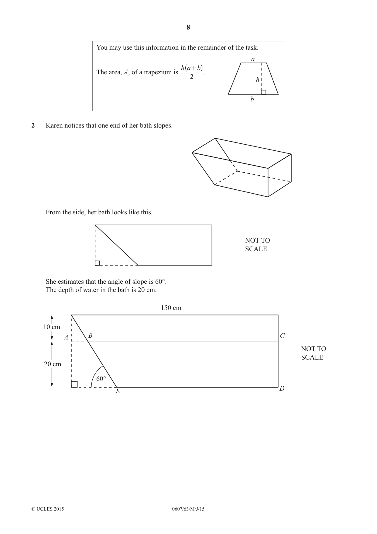 Cambridge IGCSE Mathematics - International 0607 2015 May/June Paper 6 · Variant 3 question paper, page 8 of 12