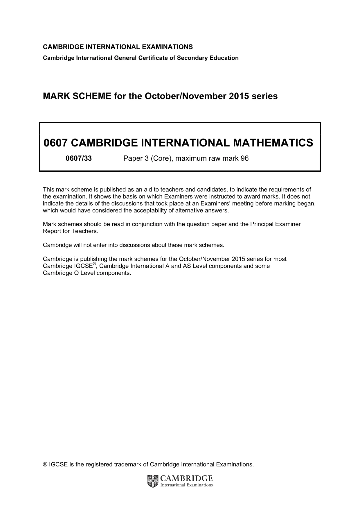 Mark scheme, page 1 of 5