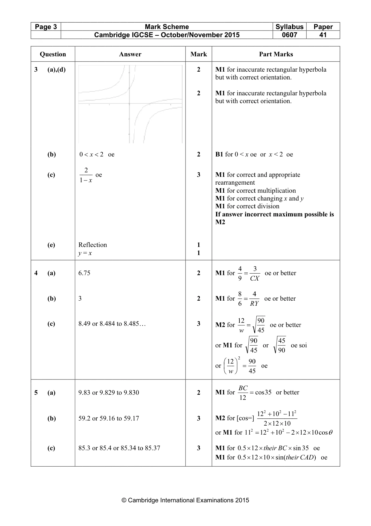 Mark scheme, page 3 of 6