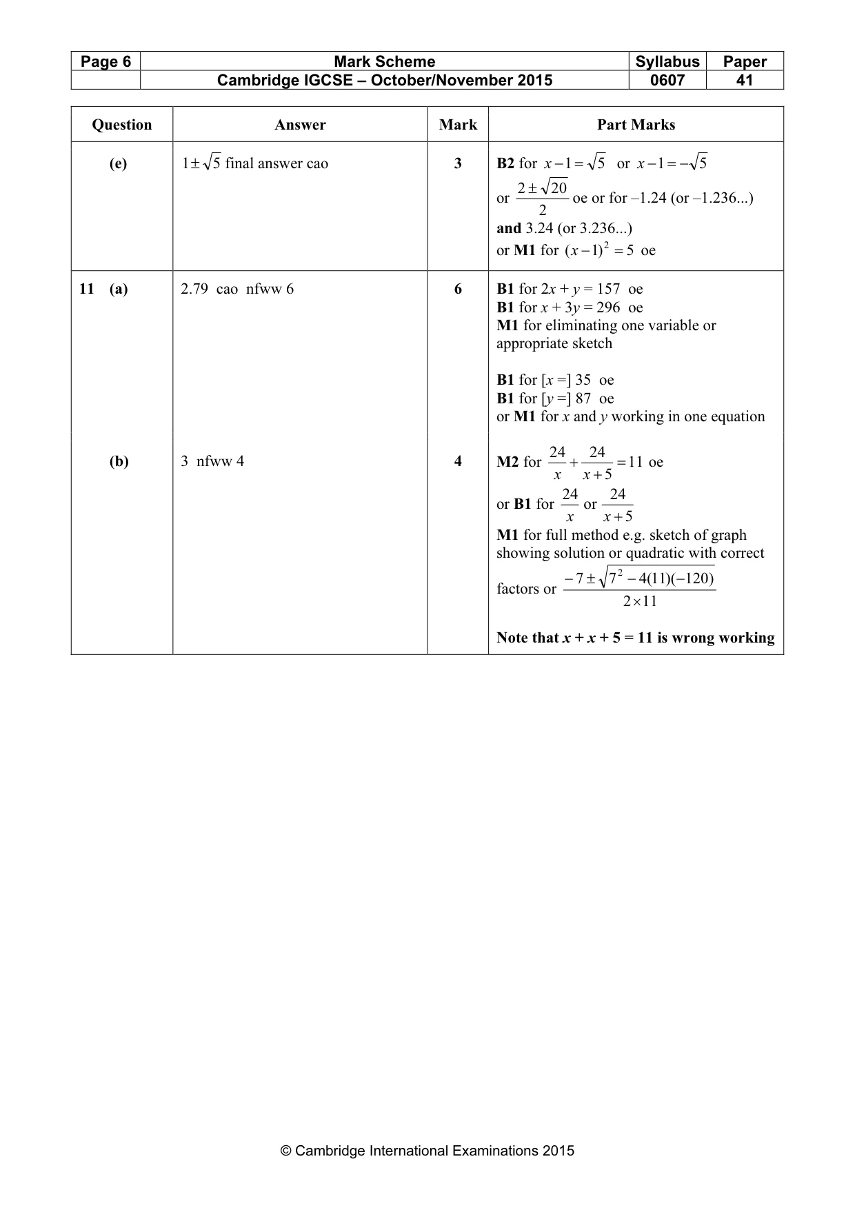 Mark scheme, page 6 of 6