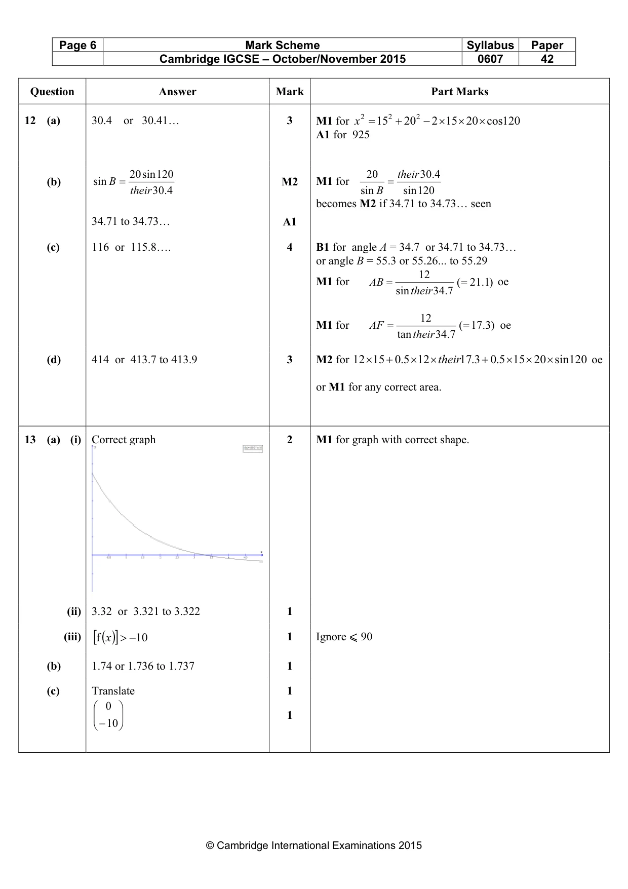 Mark scheme, page 6 of 8