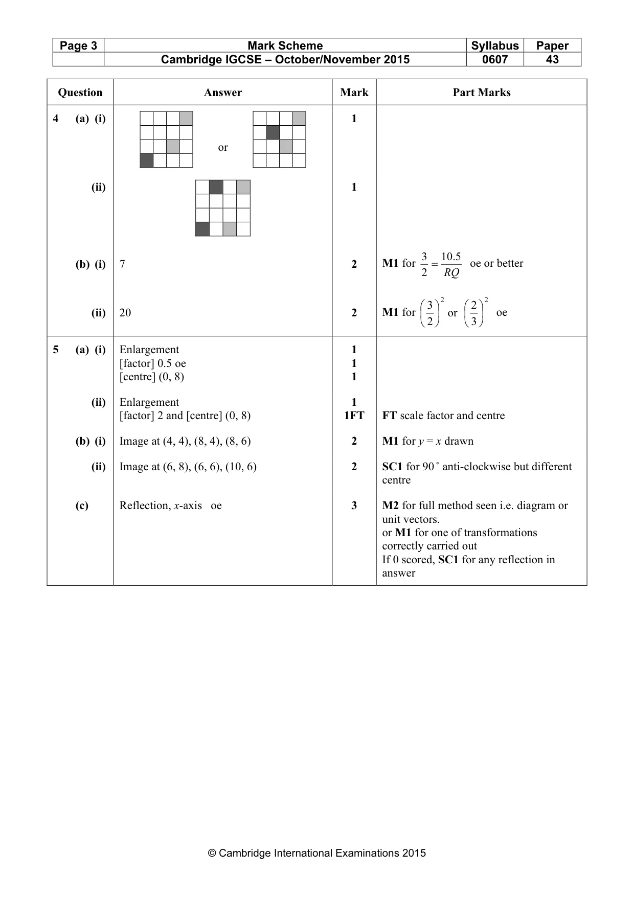 Mark scheme, page 3 of 7