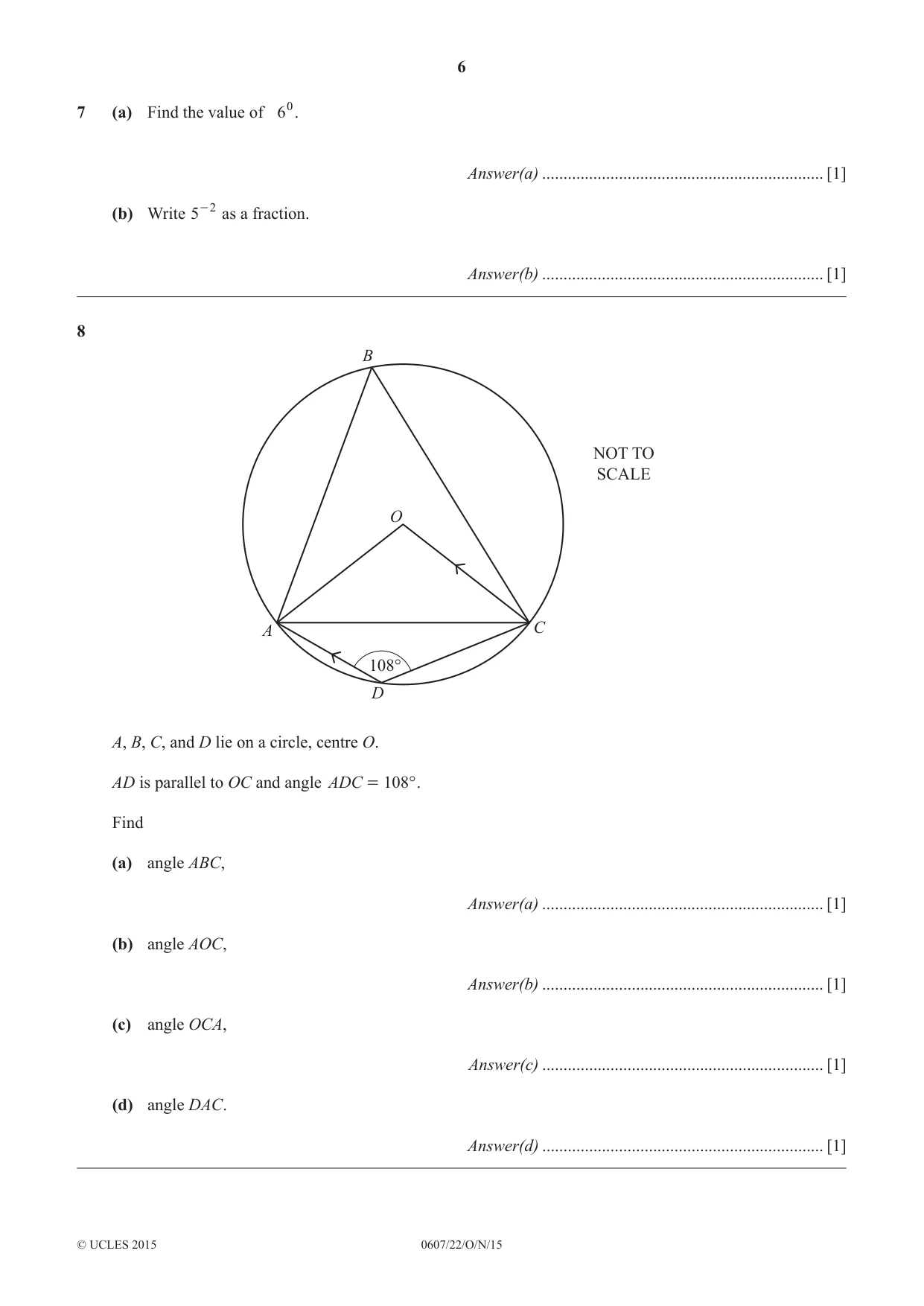 Cambridge IGCSE Mathematics - International 0607 2015 Oct/Nov Paper 2 · Variant 2 question paper, page 6 of 8
