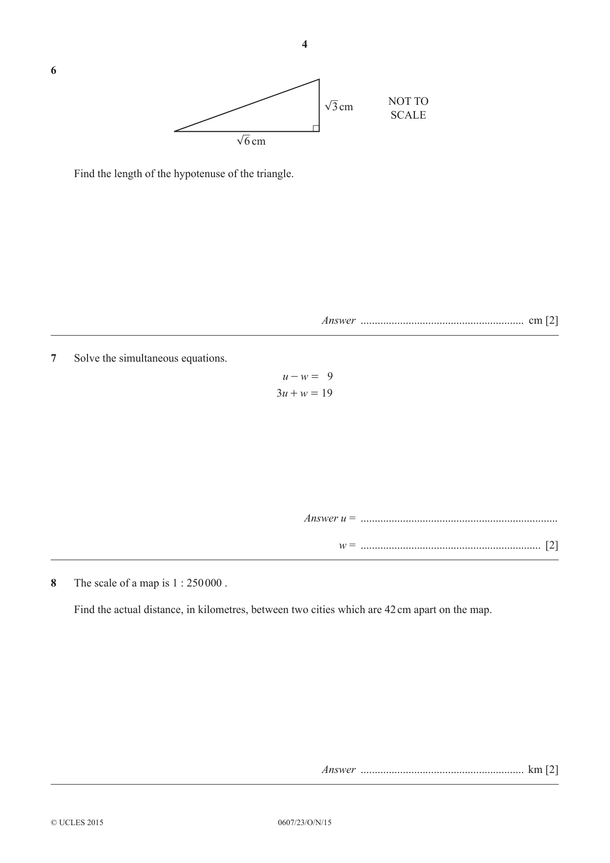 Cambridge IGCSE Mathematics - International 0607 2015 Oct/Nov Paper 2 · Variant 3 question paper, page 4 of 8