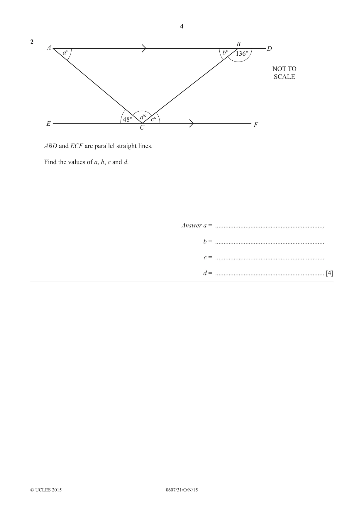 Cambridge IGCSE Mathematics - International 0607 2015 Oct/Nov Paper 3 · Variant 1 question paper, page 4 of 16