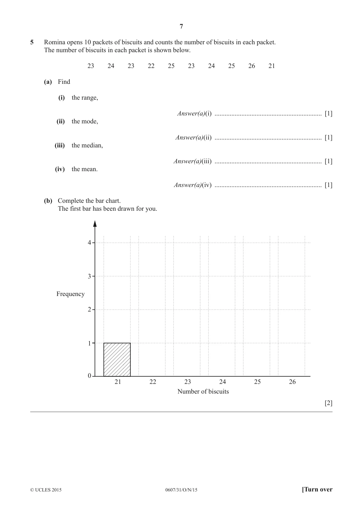 Cambridge IGCSE Mathematics - International 0607 2015 Oct/Nov Paper 3 · Variant 1 question paper, page 7 of 16