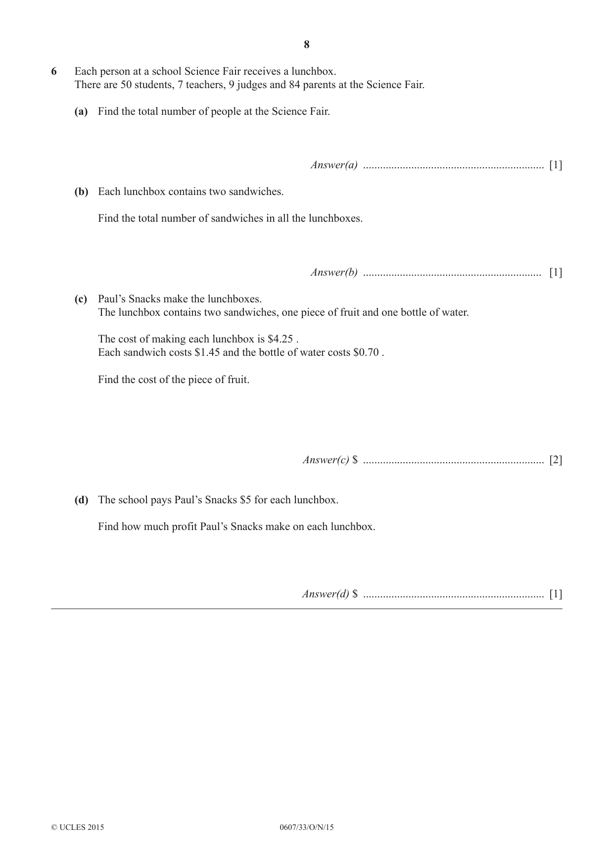 Cambridge IGCSE Mathematics - International 0607 2015 Oct/Nov Paper 3 · Variant 3 question paper, page 8 of 16