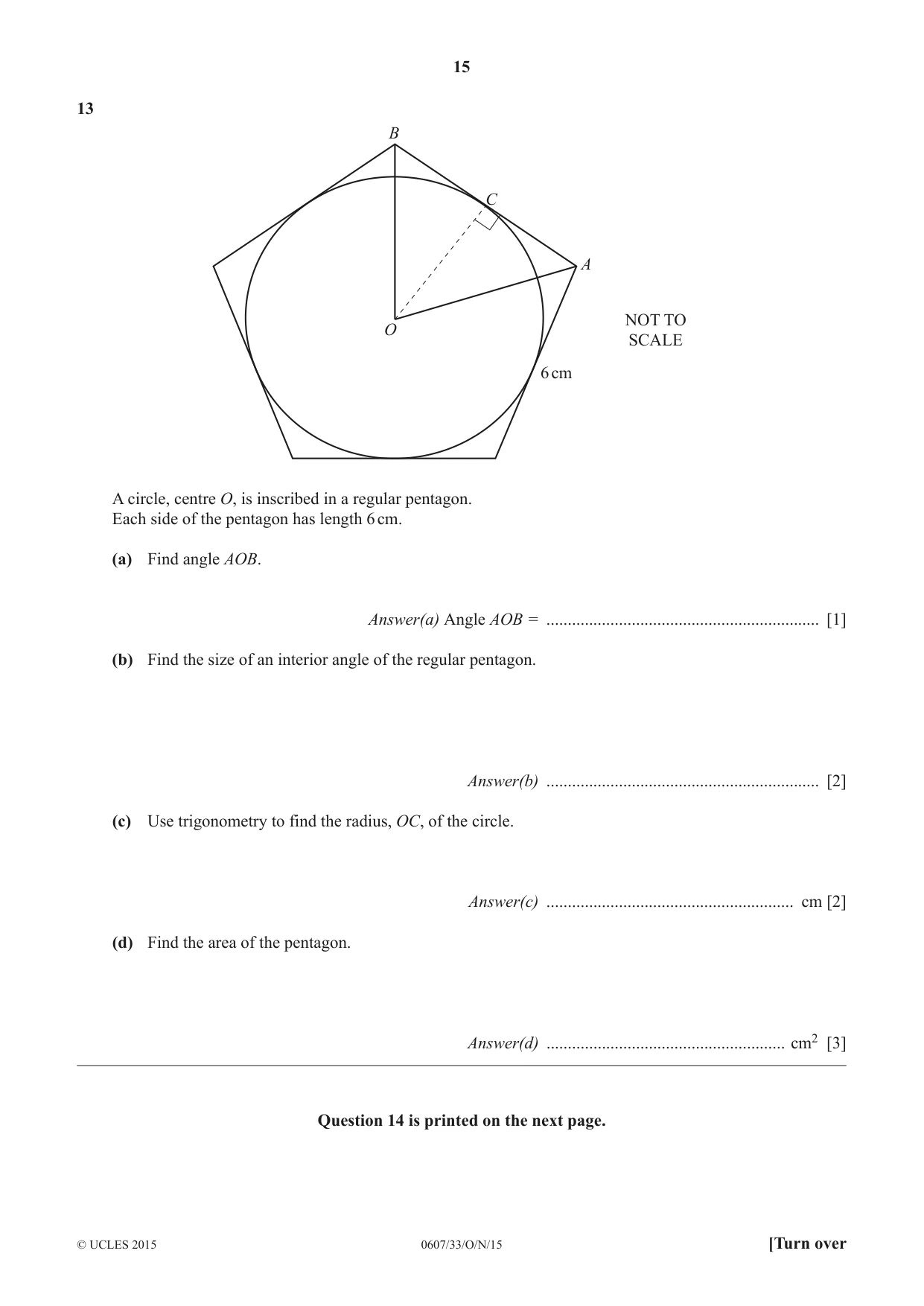 Cambridge IGCSE Mathematics - International 0607 2015 Oct/Nov Paper 3 · Variant 3 question paper, page 15 of 16