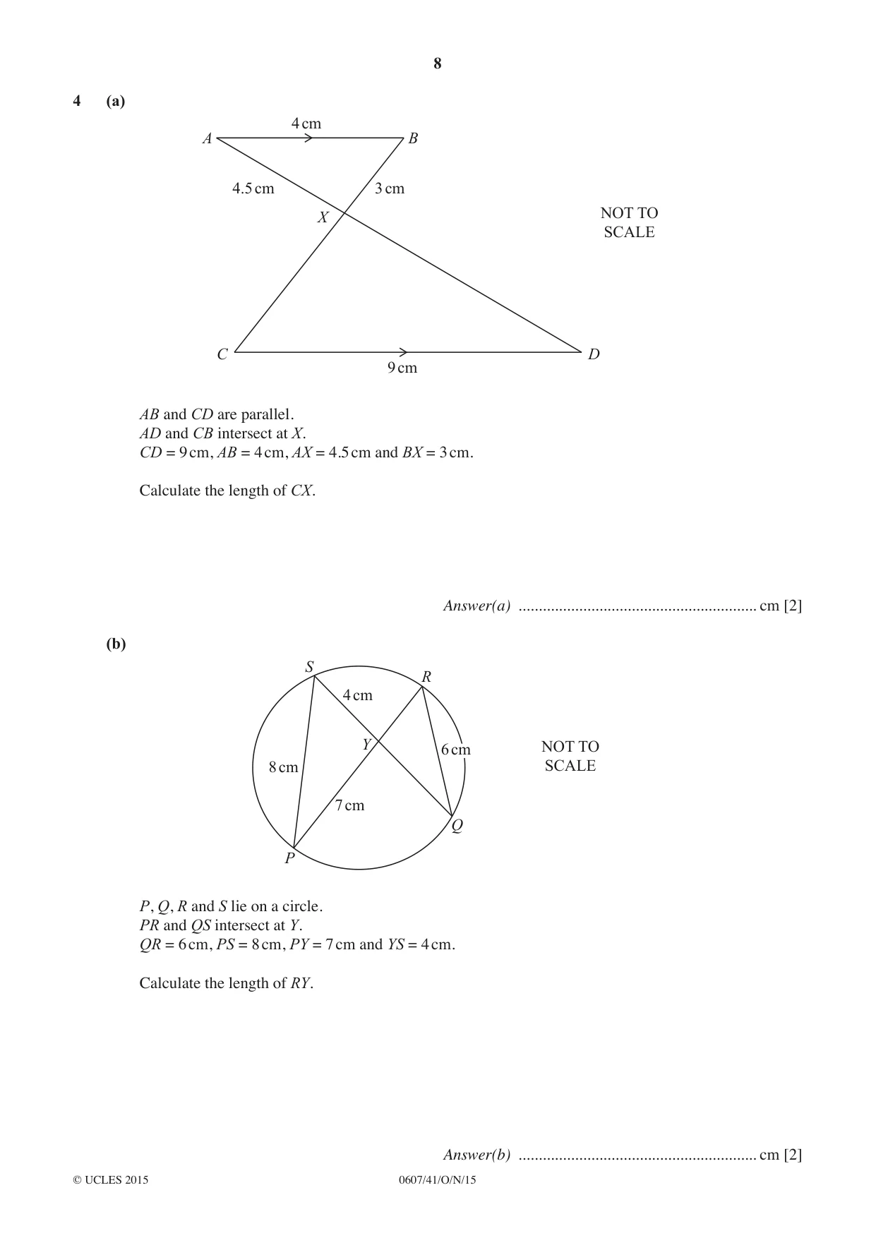 Cambridge IGCSE Mathematics - International 0607 2015 Oct/Nov Paper 4 · Variant 1 question paper, page 8 of 20
