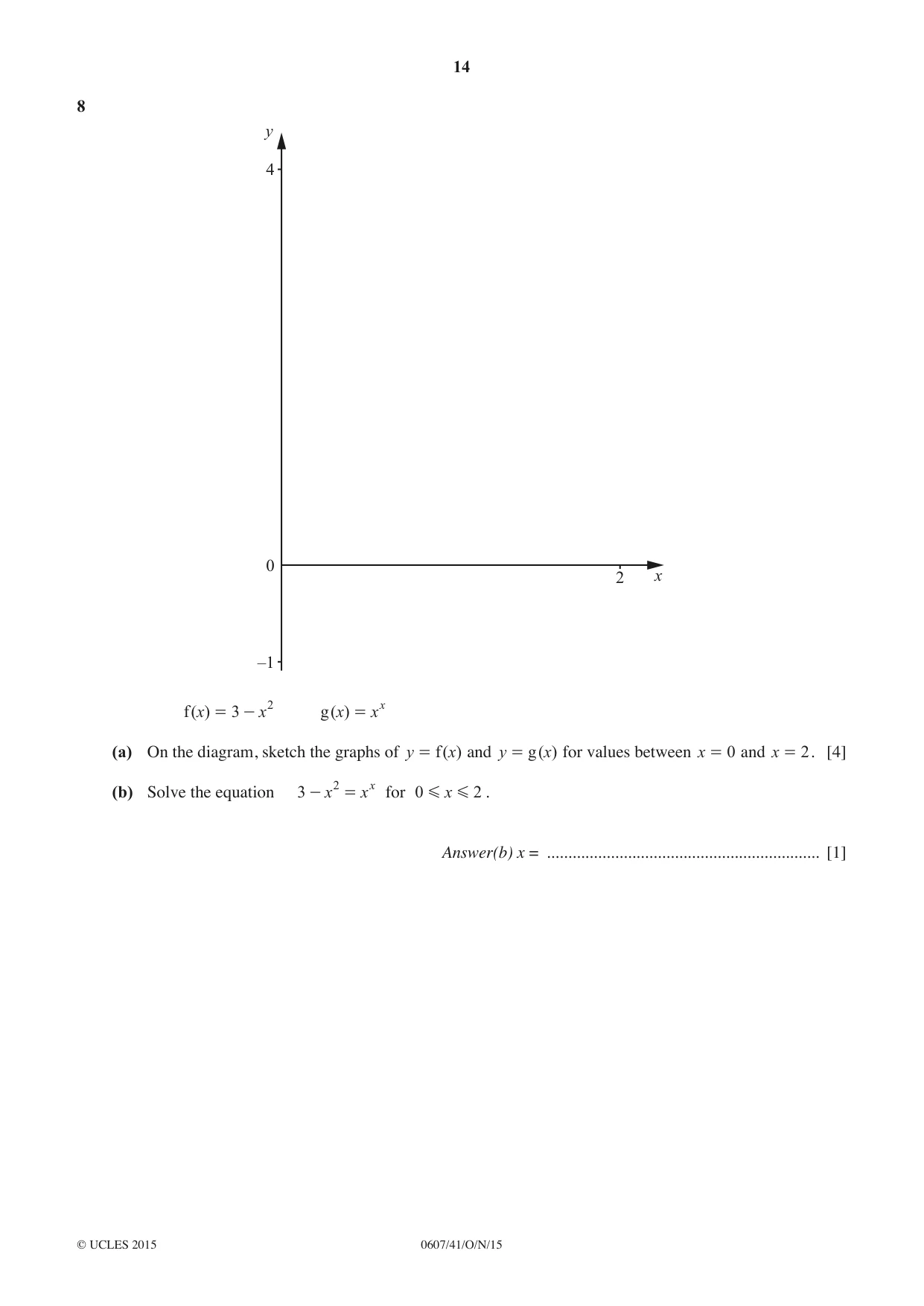 Cambridge IGCSE Mathematics - International 0607 2015 Oct/Nov Paper 4 · Variant 1 question paper, page 14 of 20