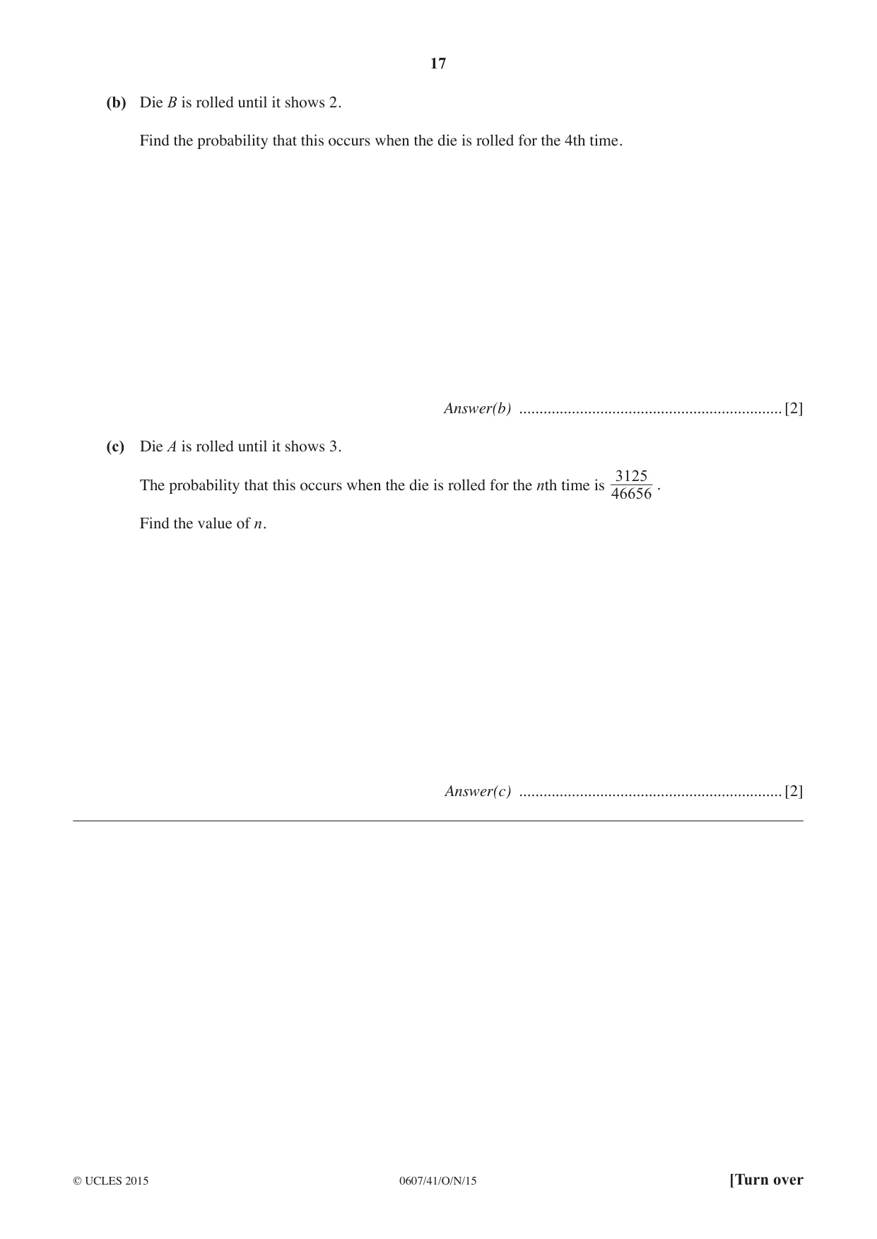 Cambridge IGCSE Mathematics - International 0607 2015 Oct/Nov Paper 4 · Variant 1 question paper, page 17 of 20