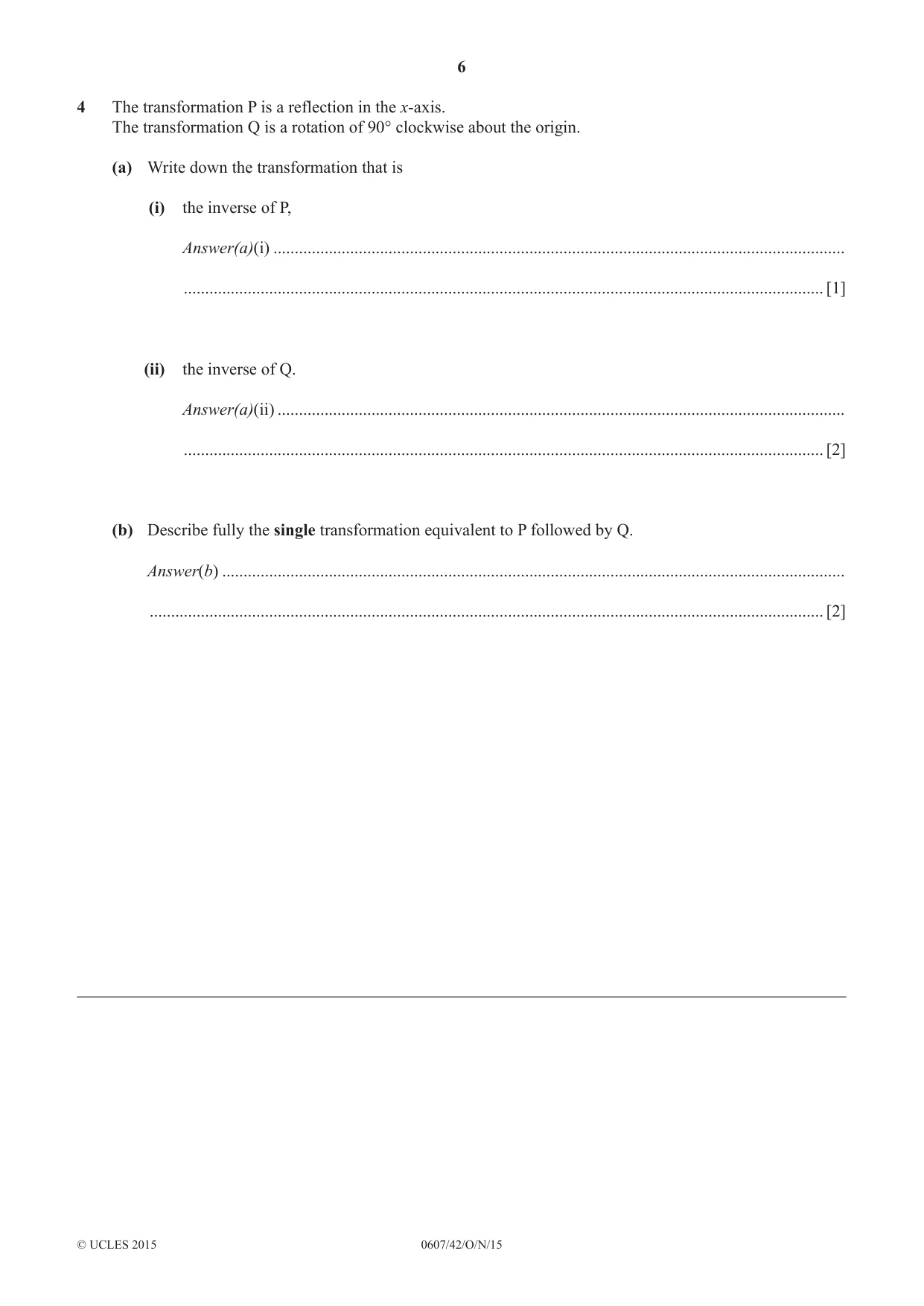 Cambridge IGCSE Mathematics - International 0607 2015 Oct/Nov Paper 4 · Variant 2 question paper, page 6 of 20