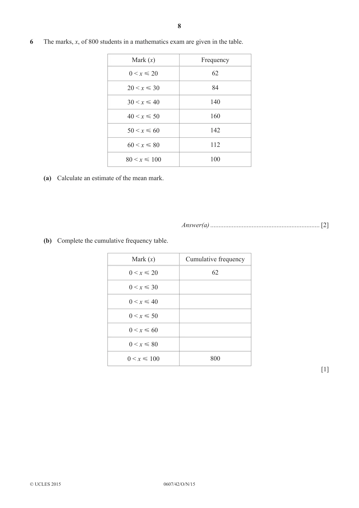 Cambridge IGCSE Mathematics - International 0607 2015 Oct/Nov Paper 4 · Variant 2 question paper, page 8 of 20