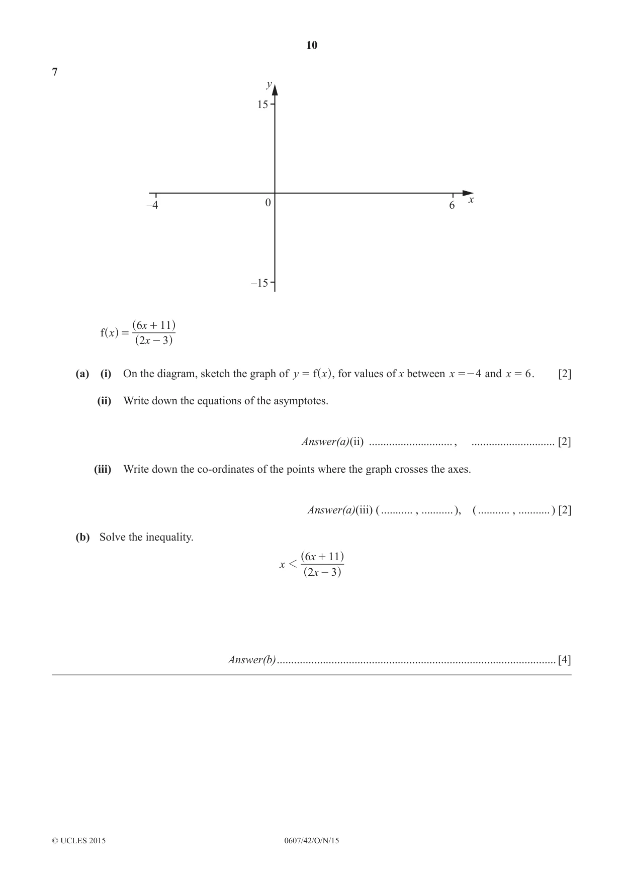 Cambridge IGCSE Mathematics - International 0607 2015 Oct/Nov Paper 4 · Variant 2 question paper, page 10 of 20