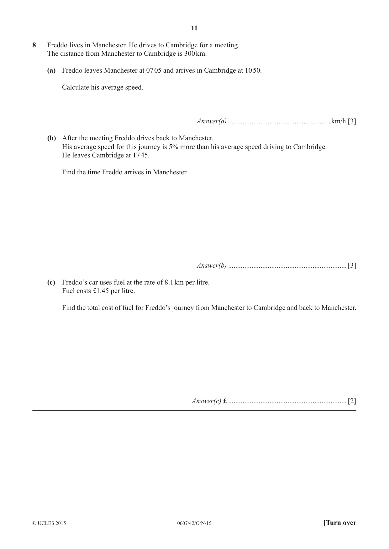 Cambridge IGCSE Mathematics - International 0607 2015 Oct/Nov Paper 4 · Variant 2 question paper, page 11 of 20