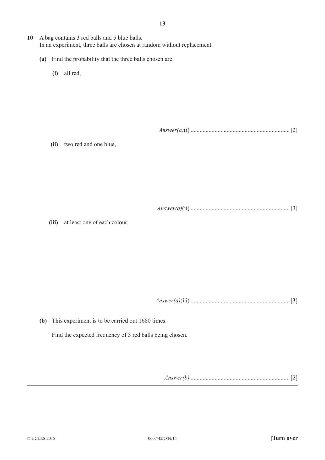 Cambridge IGCSE Mathematics - International 0607 2015 Oct/Nov Paper 4 · Variant 2 question paper, page 13 of 20