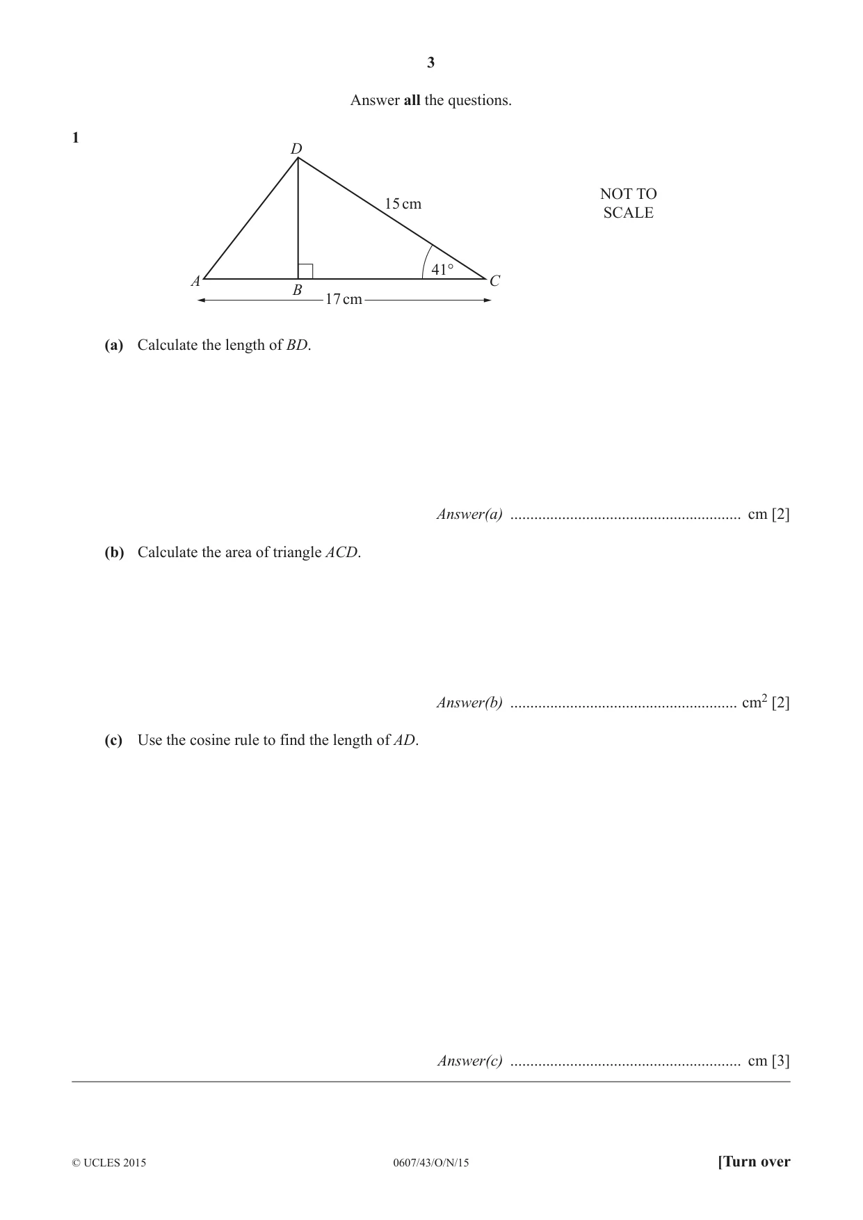Cambridge IGCSE Mathematics - International 0607 2015 Oct/Nov Paper 4 · Variant 3 question paper, page 3 of 16