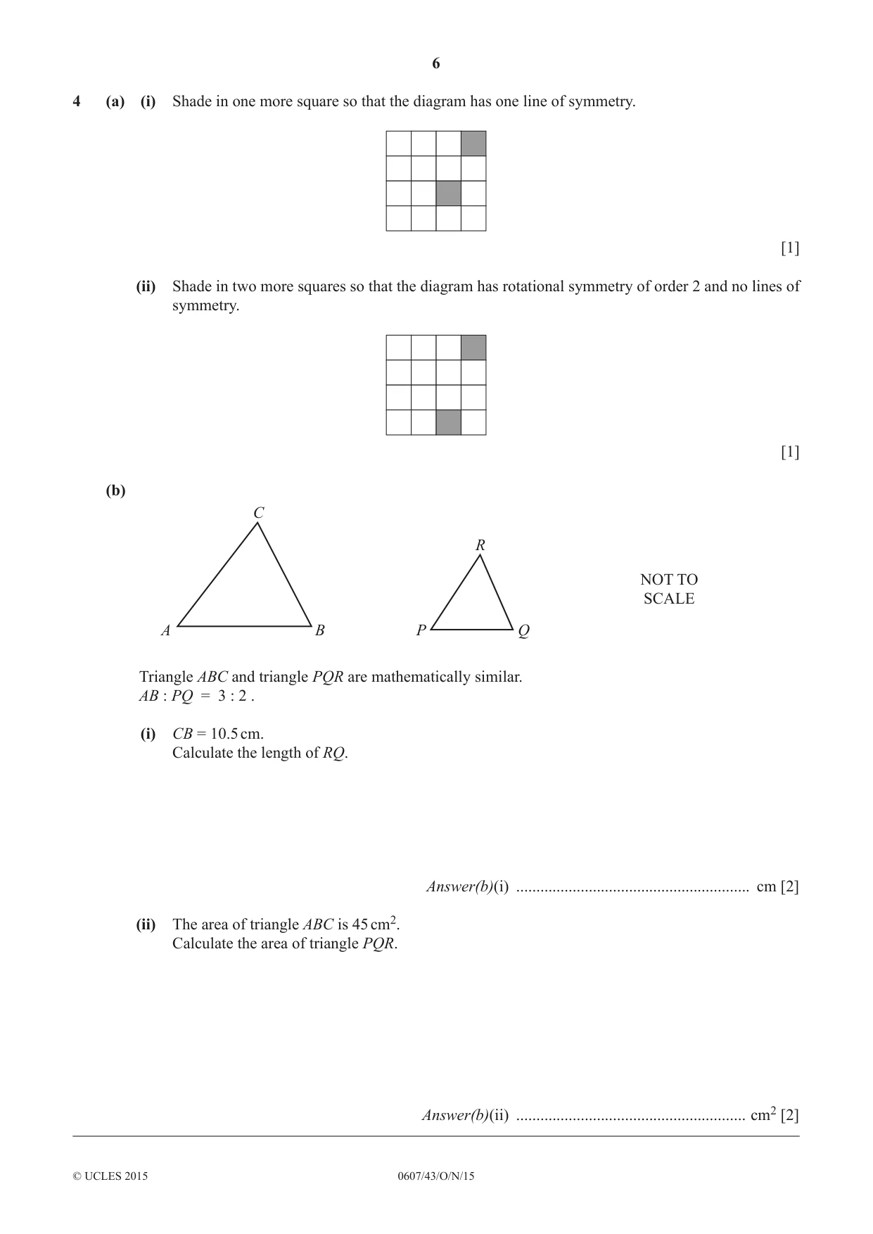 Cambridge IGCSE Mathematics - International 0607 2015 Oct/Nov Paper 4 · Variant 3 question paper, page 6 of 16