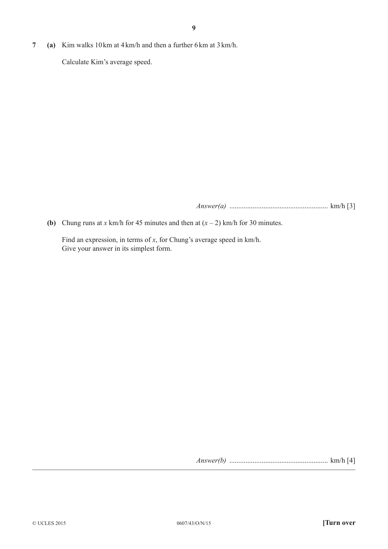 Cambridge IGCSE Mathematics - International 0607 2015 Oct/Nov Paper 4 · Variant 3 question paper, page 9 of 16