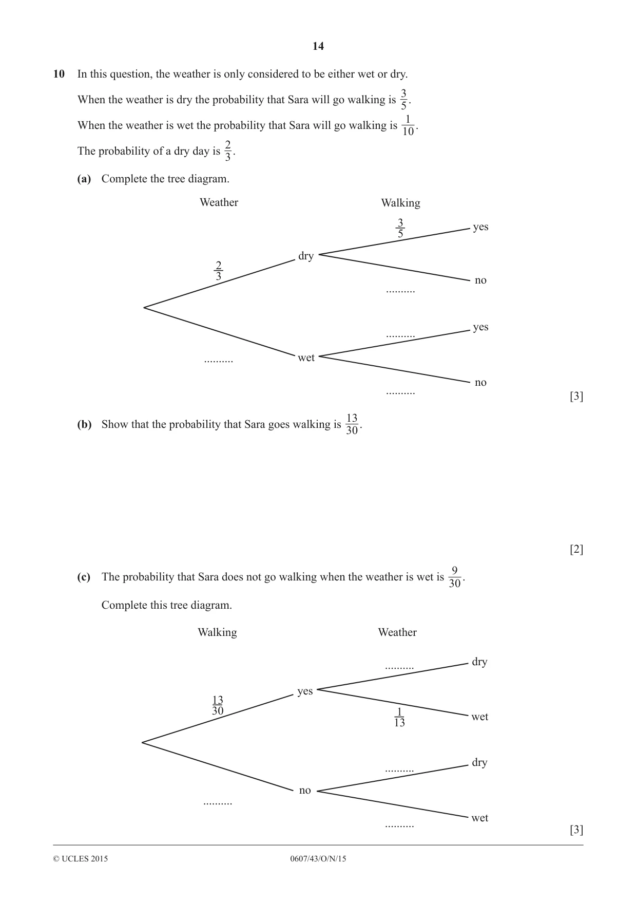 Cambridge IGCSE Mathematics - International 0607 2015 Oct/Nov Paper 4 · Variant 3 question paper, page 14 of 16