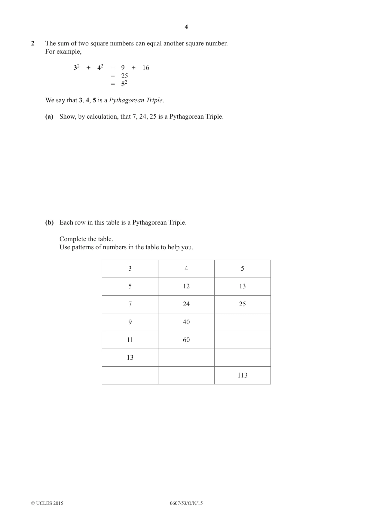 Cambridge IGCSE Mathematics - International 0607 2015 Oct/Nov Paper 5 · Variant 3 question paper, page 4 of 8