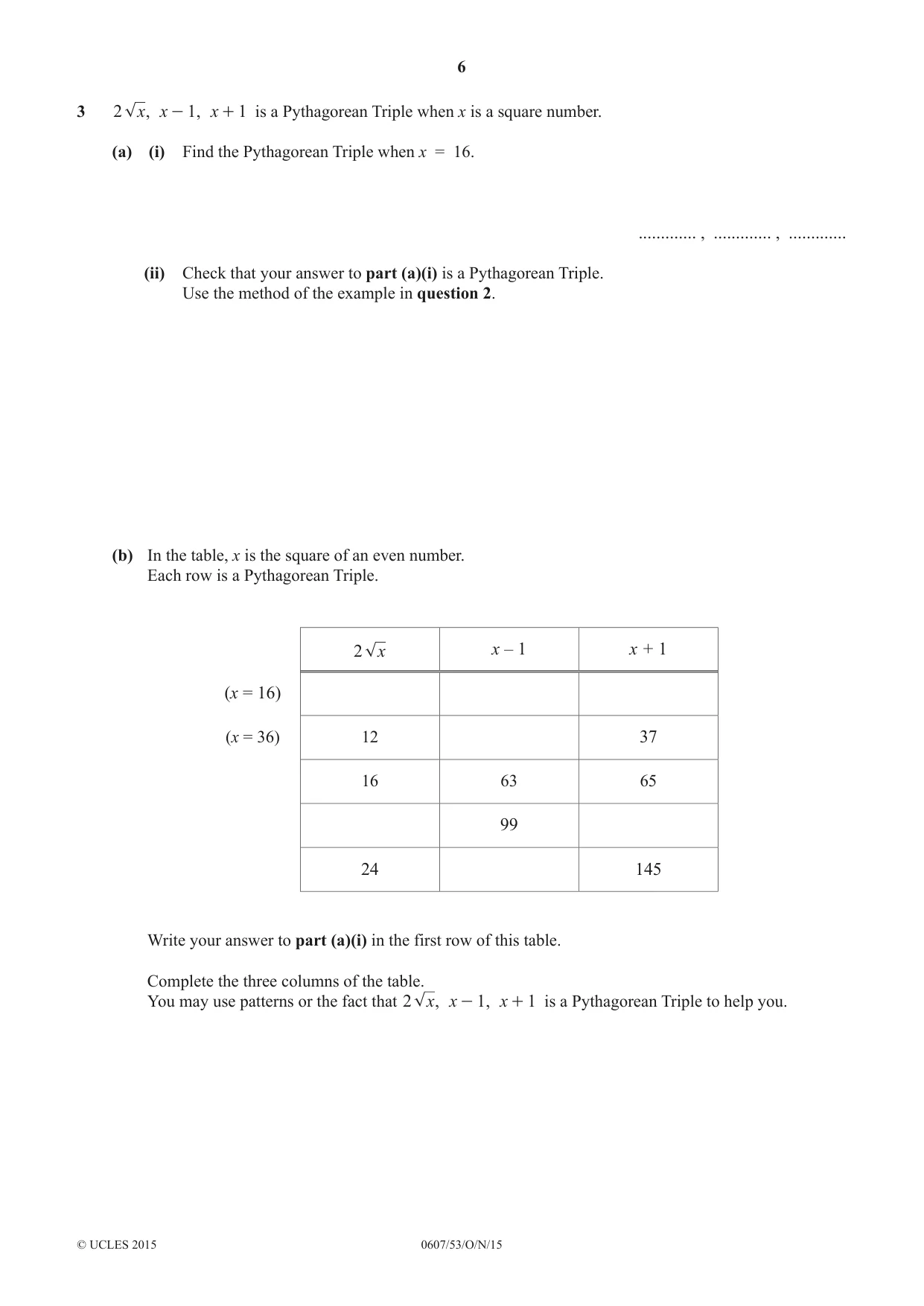 Cambridge IGCSE Mathematics - International 0607 2015 Oct/Nov Paper 5 · Variant 3 question paper, page 6 of 8