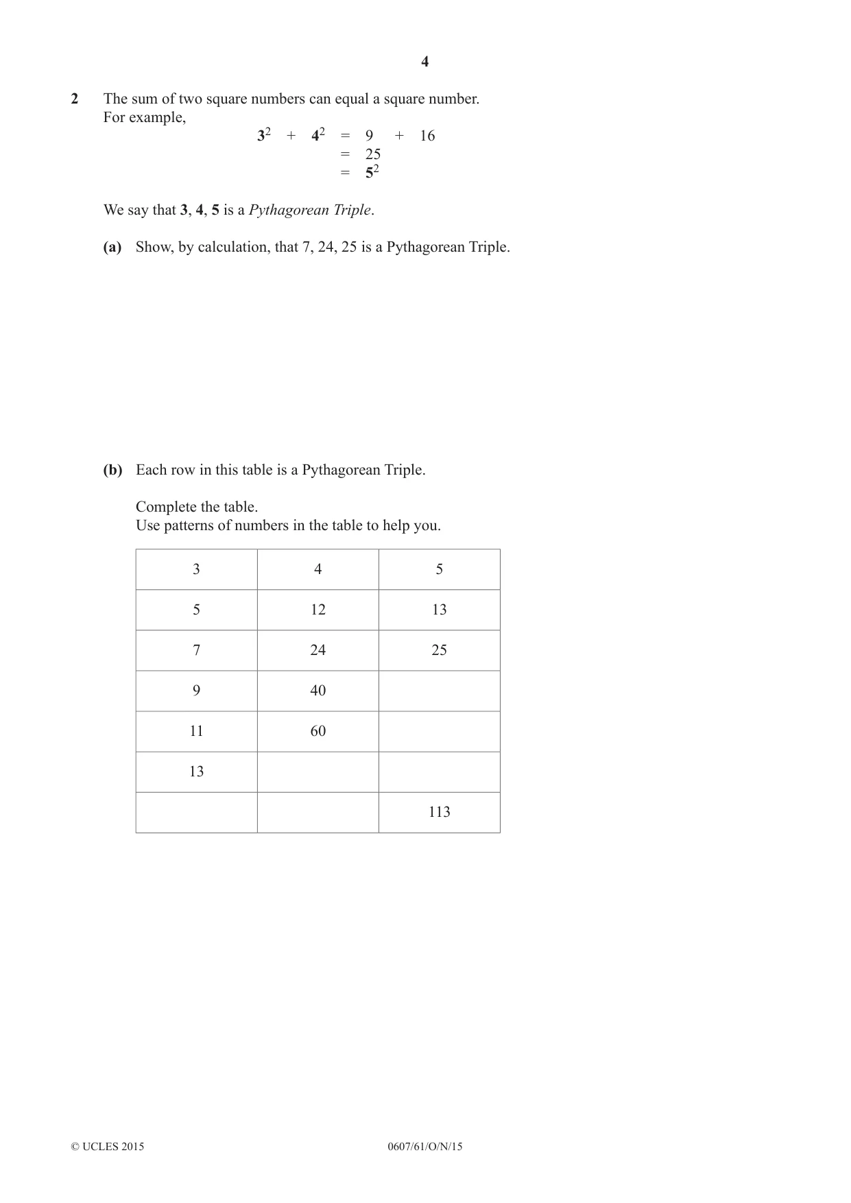 Cambridge IGCSE Mathematics - International 0607 2015 Oct/Nov Paper 6 · Variant 1 question paper, page 4 of 12
