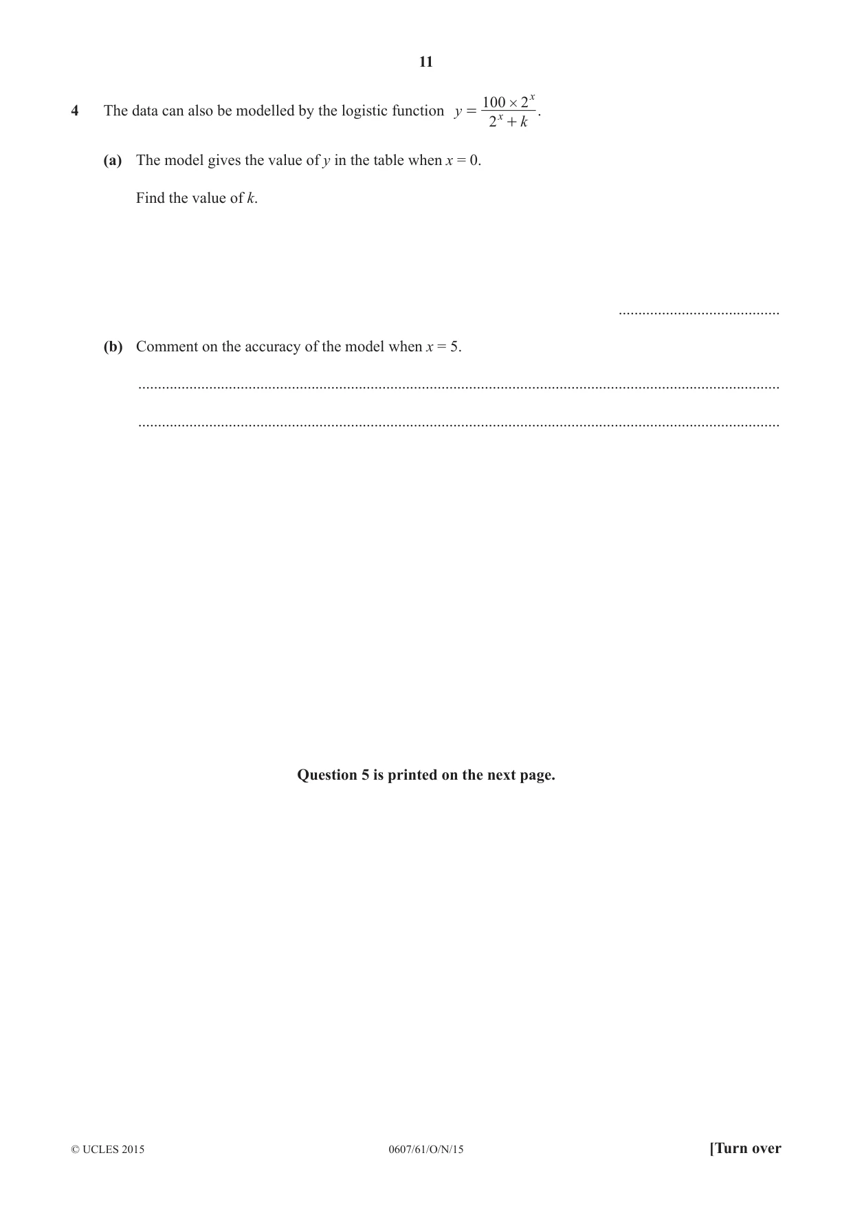 Cambridge IGCSE Mathematics - International 0607 2015 Oct/Nov Paper 6 · Variant 1 question paper, page 11 of 12