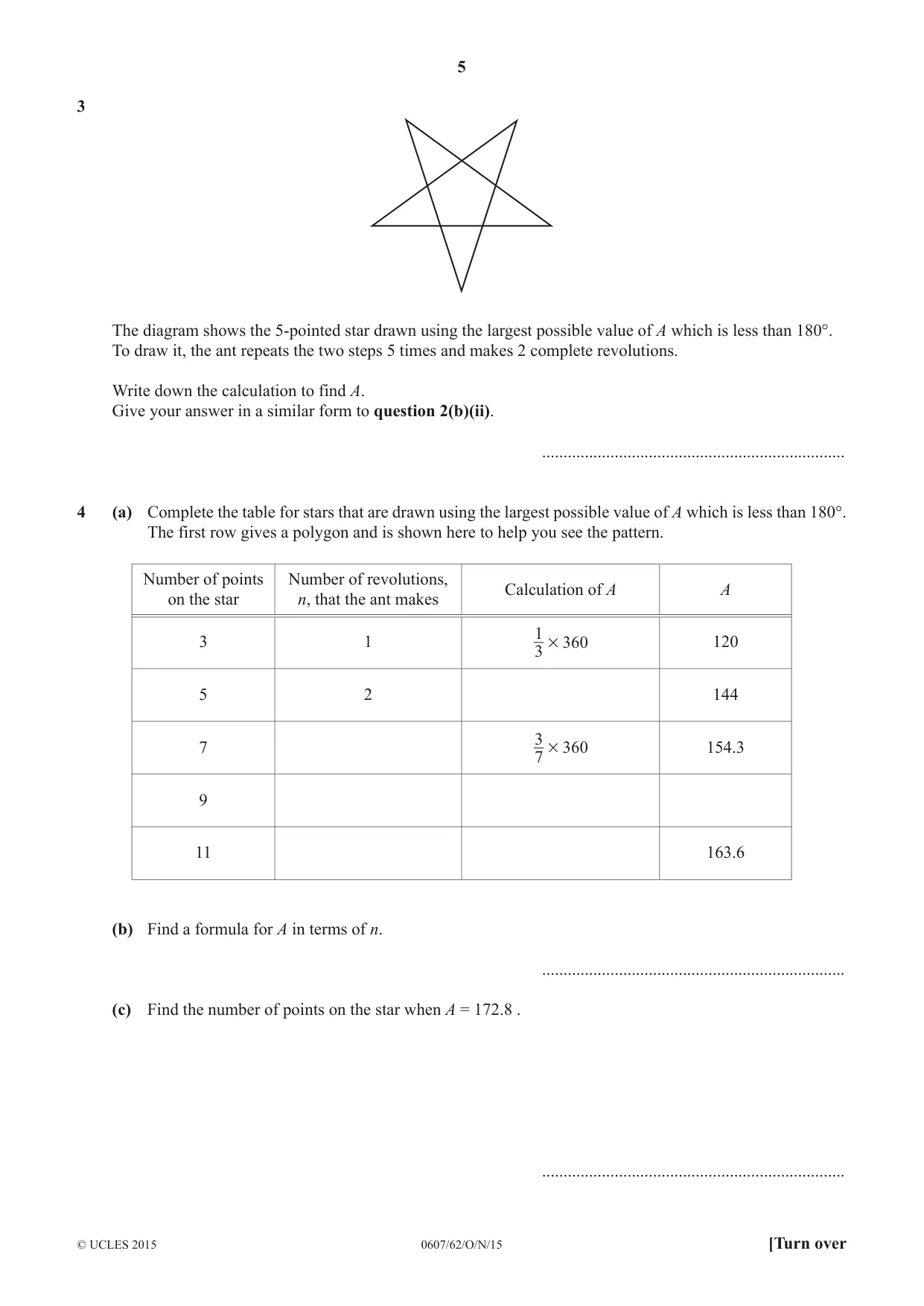 Cambridge IGCSE Mathematics - International 0607 2015 Oct/Nov Paper 6 · Variant 2 question paper, page 5 of 12