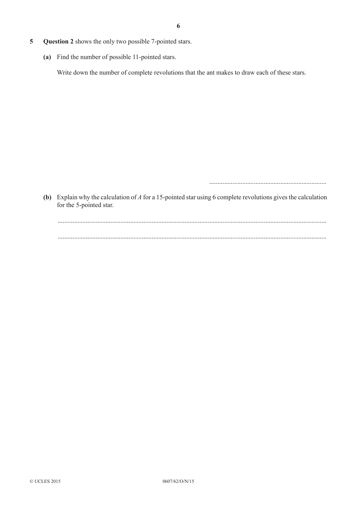 Cambridge IGCSE Mathematics - International 0607 2015 Oct/Nov Paper 6 · Variant 2 question paper, page 6 of 12