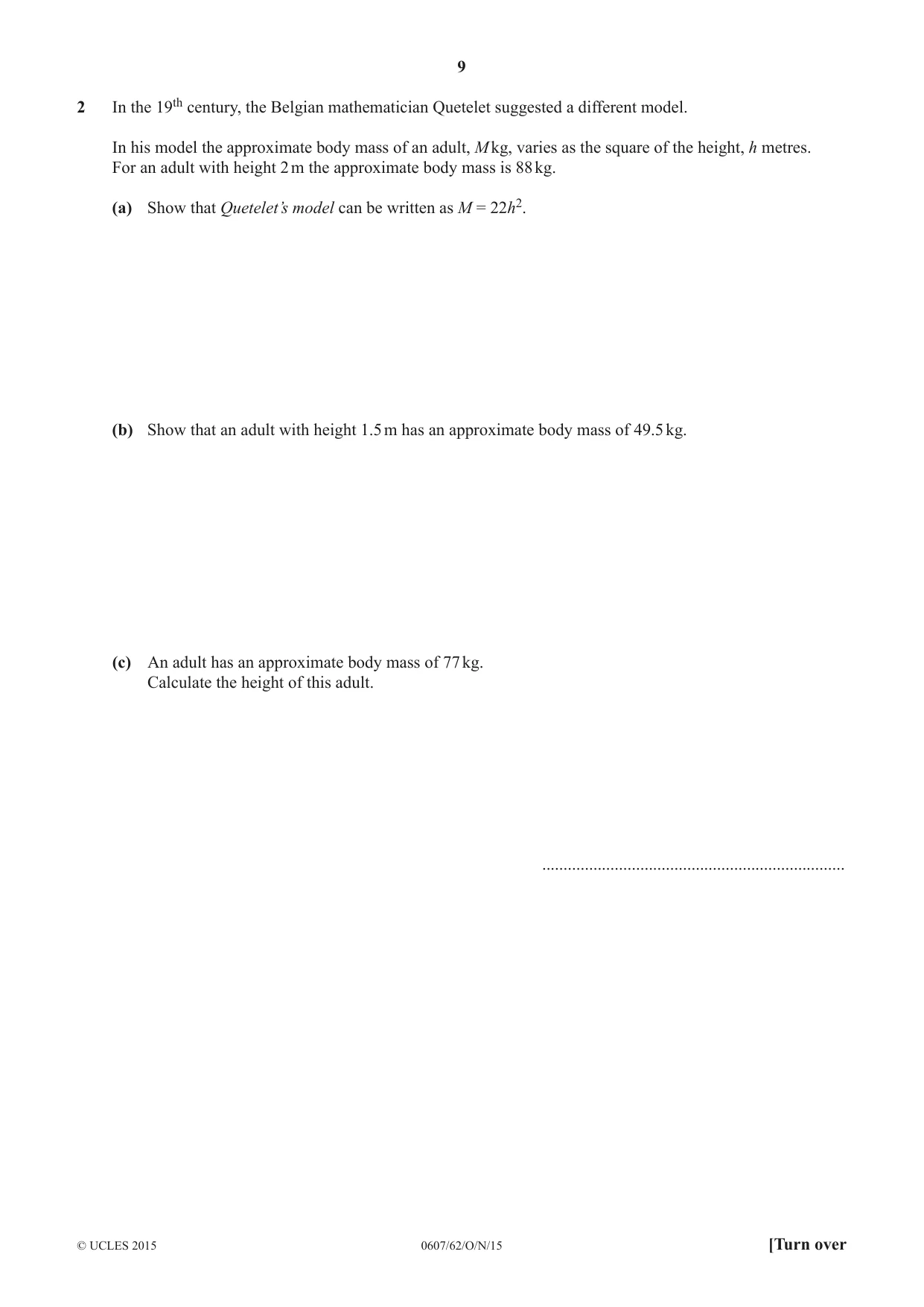 Cambridge IGCSE Mathematics - International 0607 2015 Oct/Nov Paper 6 · Variant 2 question paper, page 9 of 12