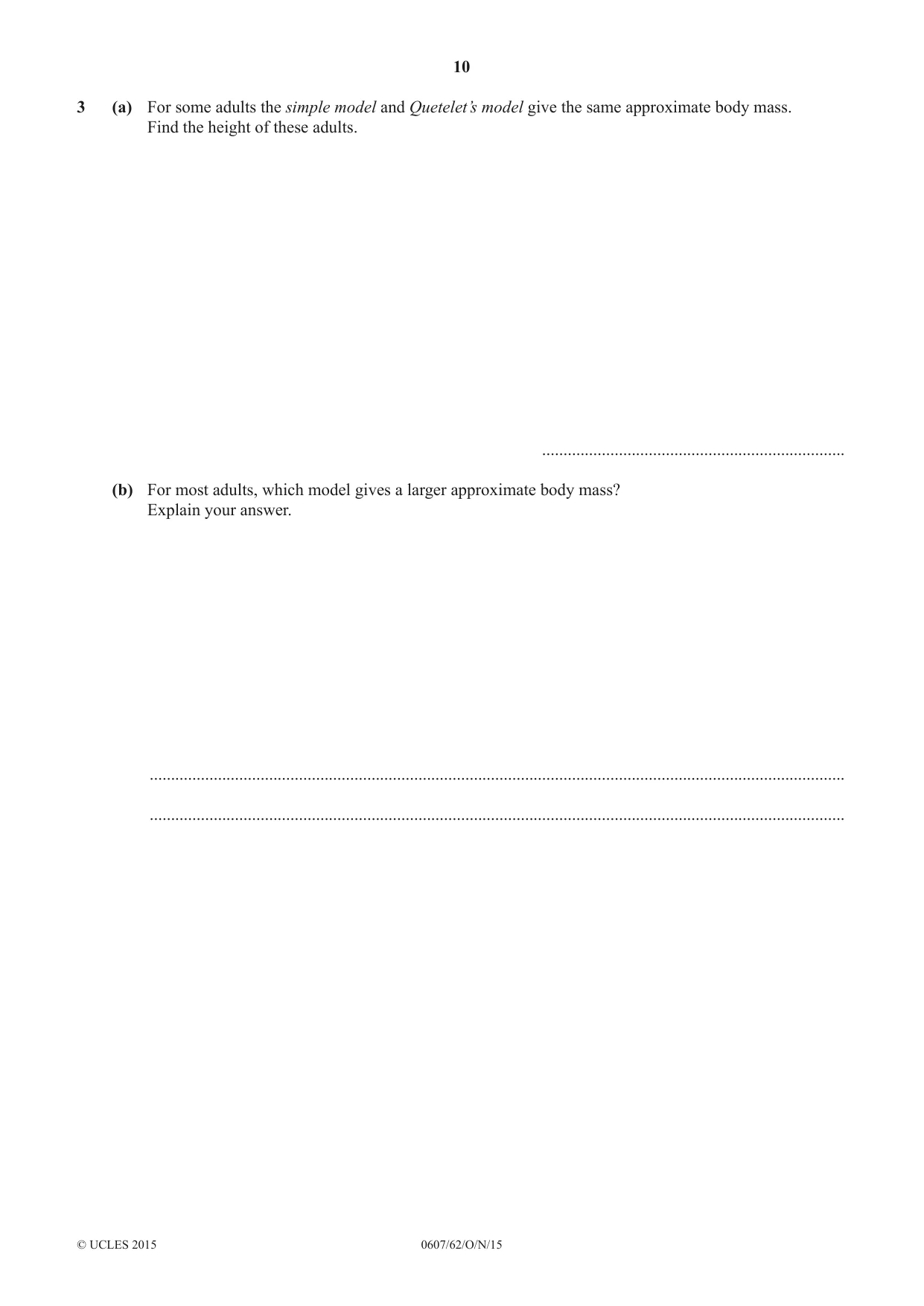 Cambridge IGCSE Mathematics - International 0607 2015 Oct/Nov Paper 6 · Variant 2 question paper, page 10 of 12