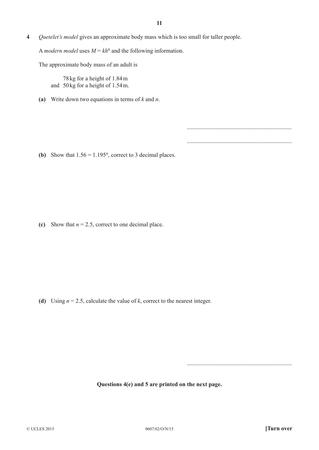 Cambridge IGCSE Mathematics - International 0607 2015 Oct/Nov Paper 6 · Variant 2 question paper, page 11 of 12