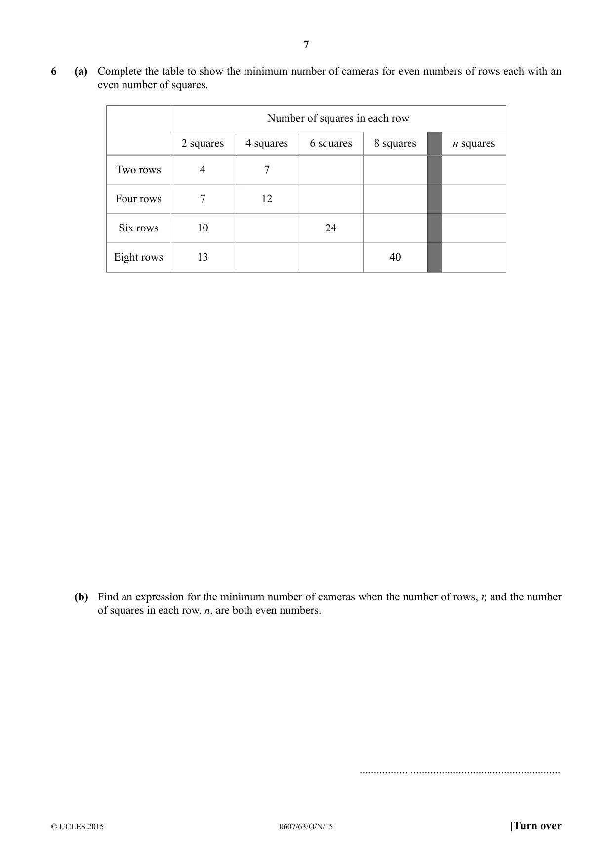 Cambridge IGCSE Mathematics - International 0607 2015 Oct/Nov Paper 6 · Variant 3 question paper, page 7 of 12
