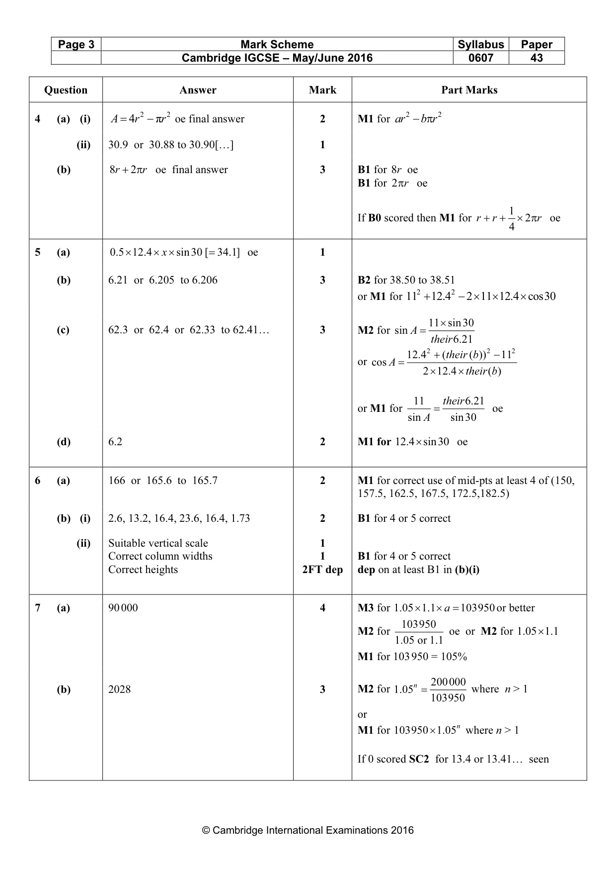 Mark scheme, page 3 of 6