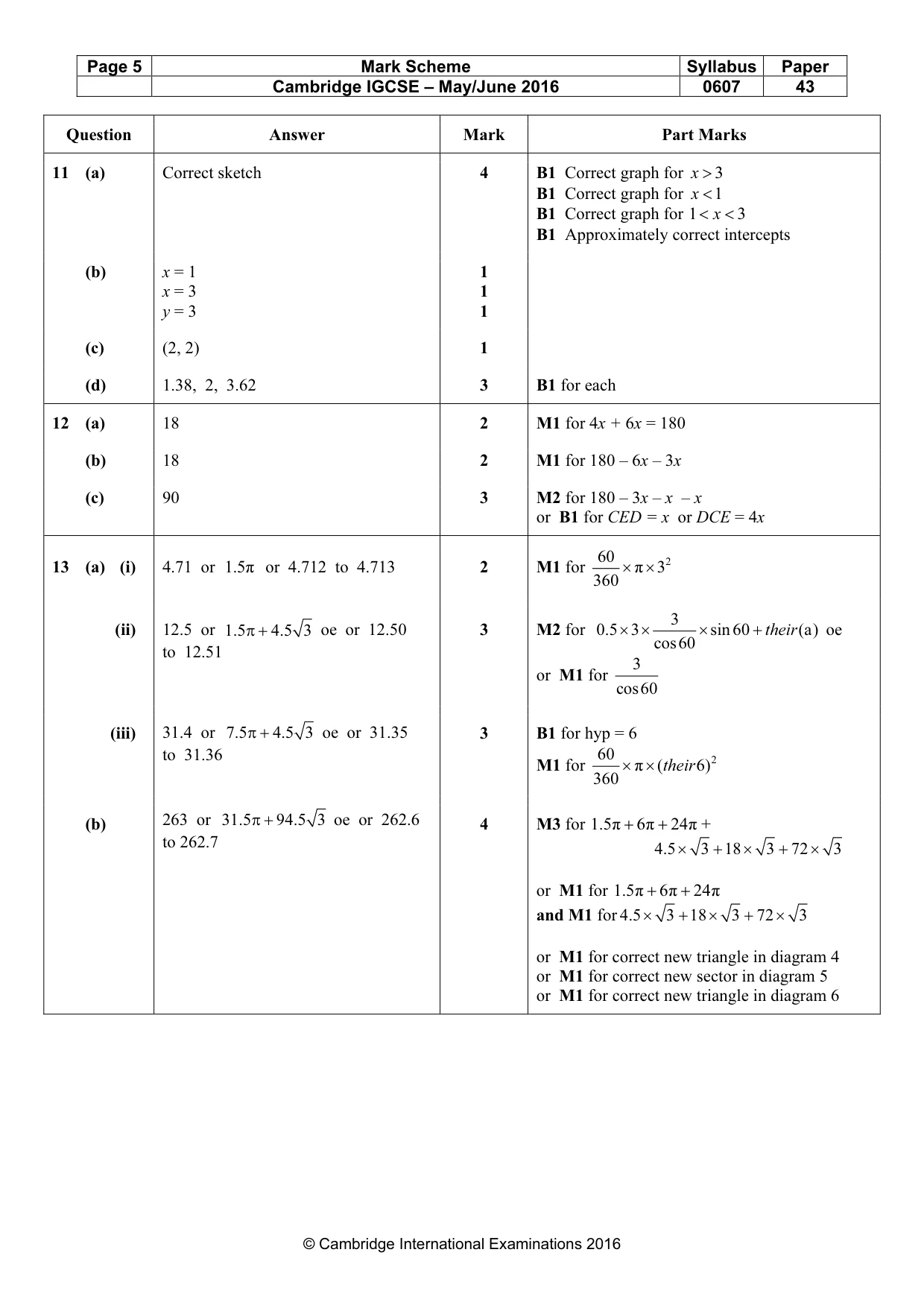 Mark scheme, page 5 of 6
