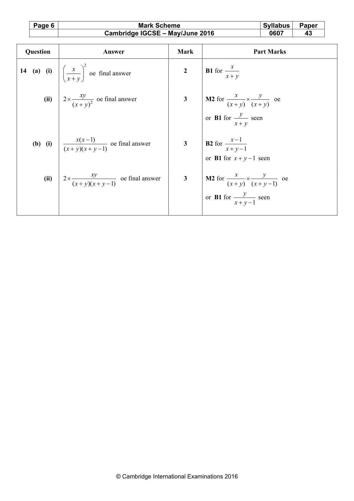Mark scheme, page 6 of 6