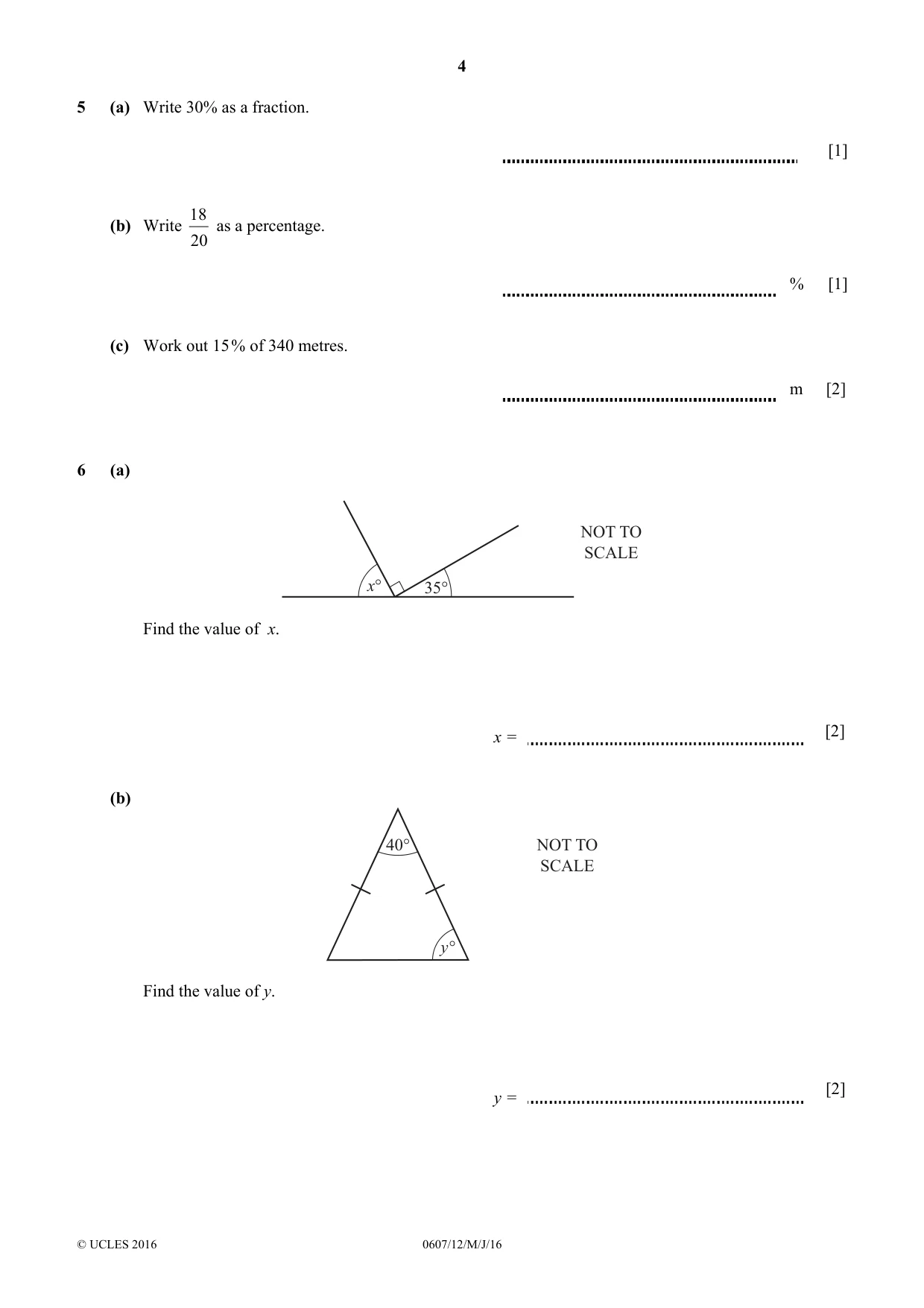 Cambridge IGCSE Mathematics - International 0607 2016 May/June Paper 1 · Variant 2 question paper, page 4 of 8