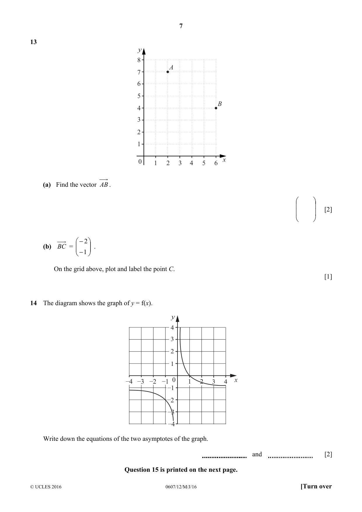 Cambridge IGCSE Mathematics - International 0607 2016 May/June Paper 1 · Variant 2 question paper, page 7 of 8