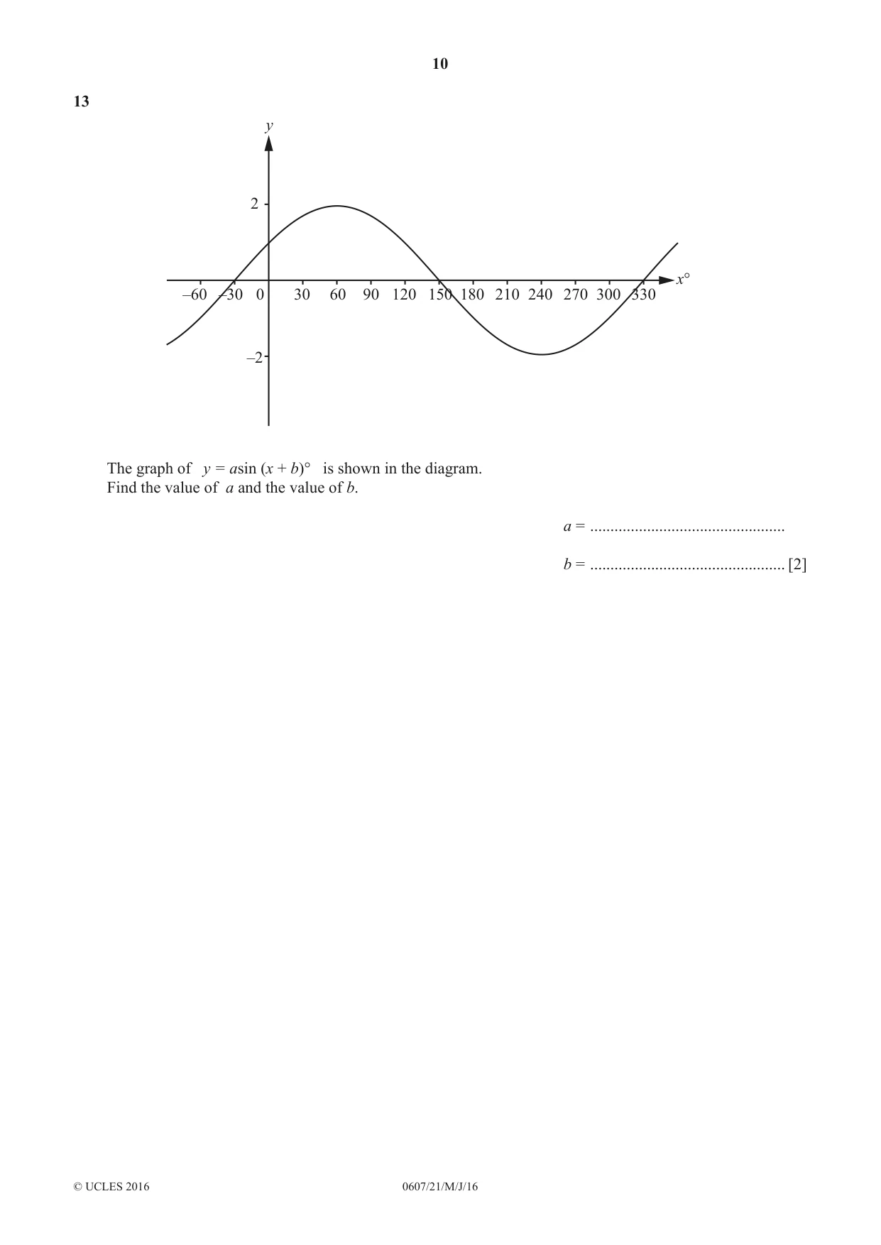 Cambridge IGCSE Mathematics - International 0607 2016 May/June Paper 2 · Variant 1 question paper, page 10 of 12