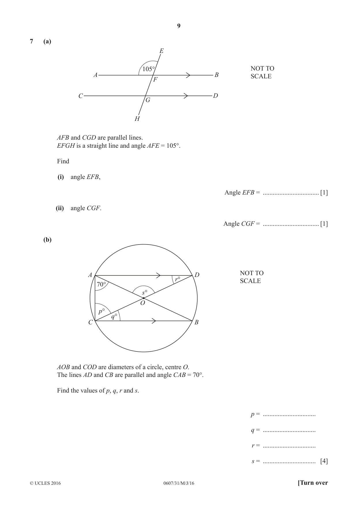 Cambridge IGCSE Mathematics - International 0607 2016 May/June Paper 3 · Variant 1 question paper, page 9 of 16