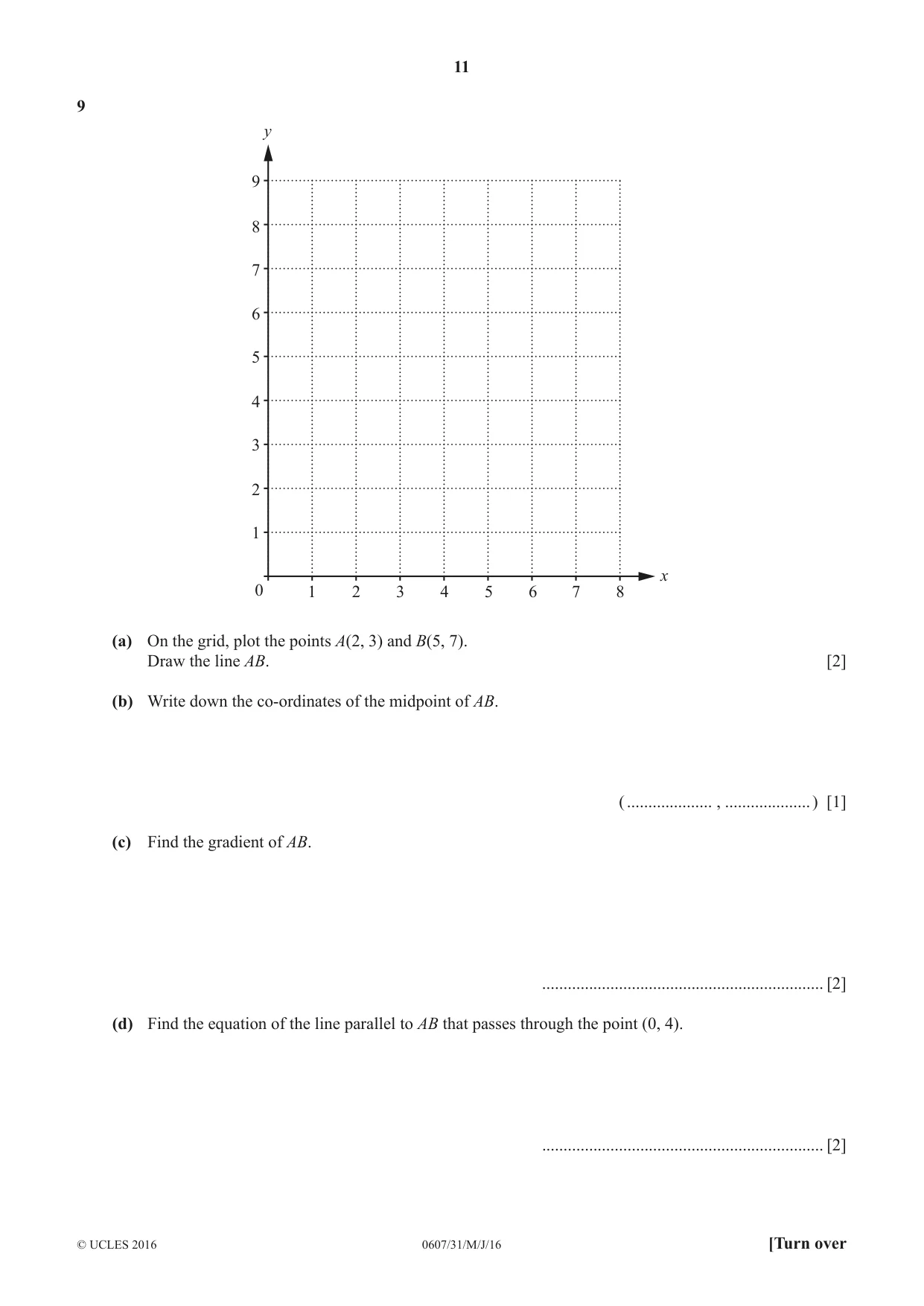 Cambridge IGCSE Mathematics - International 0607 2016 May/June Paper 3 · Variant 1 question paper, page 11 of 16