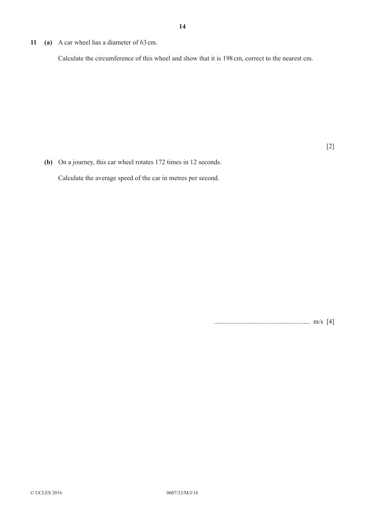 Cambridge IGCSE Mathematics - International 0607 2016 May/June Paper 3 · Variant 2 question paper, page 14 of 20